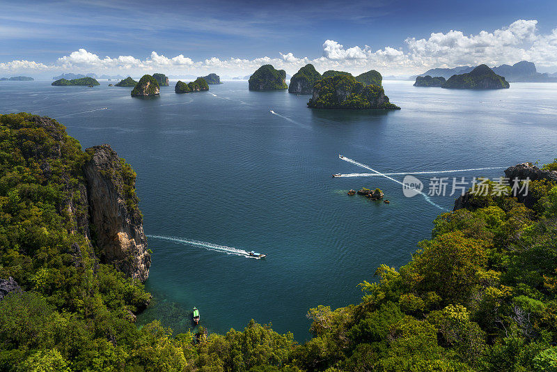 Krabi省，泰国，Koh Hong岛景观景观360度。